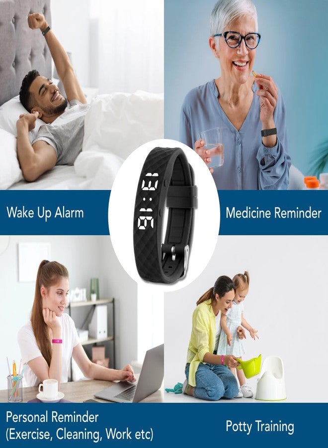 Tabtime Vibrating Alarm Wristband - Silent Alarm Watch for Adults and Kids - with up to 10 Personal Alarms or Pill Reminders per Day - Image 3
